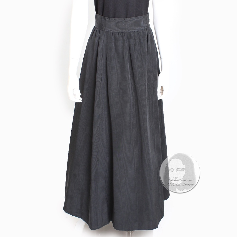 Yves Saint Laurent Skirt Black Moire Maxi Rare Ballet Russes Vintage 70s EU 42 - Picture 3 of 16